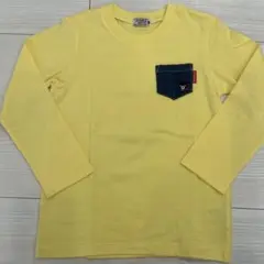 イエロー 長袖カットソー 100cm デニムポケット