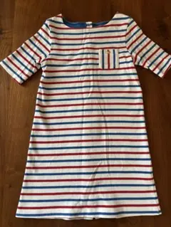 プチバトー　8ans ボーダー　金ボタン ワンピース 120