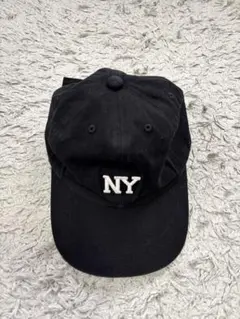 ブラック NYロゴ刺繍 キャップ