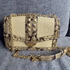 MICHAEL KORS スタッズチェーンショルダーバッグ SOHO パイソンのサムネイル