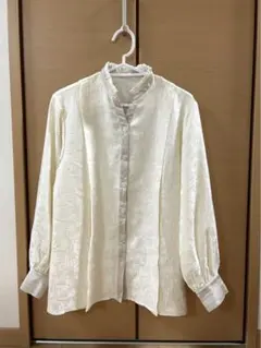 昭和レトロ　刺繍　シャツ　ブラウス　ヴィンテージ