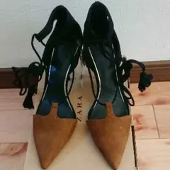 【新品 未使用】ZARA レースアップパンプス