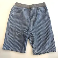 無印良品 ハーフパンツ 90 ヒッコリー ストライプ ショートパンツ 男の子