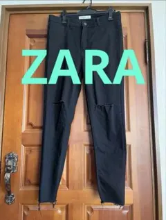 【新品】ZARA ダメージジーンズ 大きいサイズ（黒）