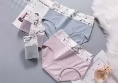 花柄綿コットンショーツLサイズレディースショーツ下着高通気性と伸縮性 4枚セット