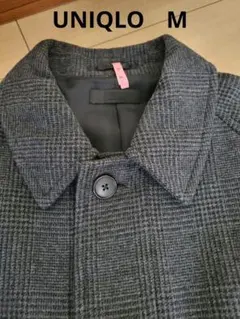 ユニクロ シングルブレストコート グレンチェック M