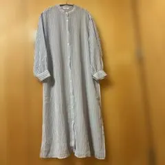 Samansa Mos2 ストライプ長袖シャツワンピース