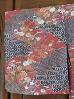 小紋　洗える着物　胴裏地抜き