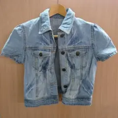 【М】デニムジャケット　半袖　ショート丈　Gジャン