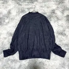 【テチチテラス】シャギーニット ネイビーF モックネック ラメ ふわふわ【美品】
