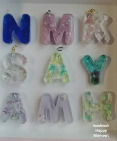 ハンドメイド レジン アルファベットチャーム