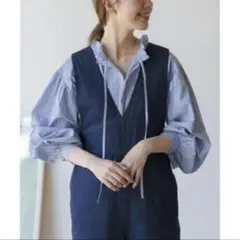 サニーレーベル　2WAYスタンドカラーフリルブラウス