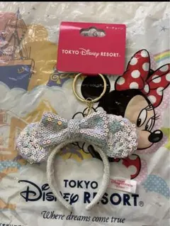大人気　東京ディズニーリゾート　新品未使用ミニーカチューシャキーホルダー