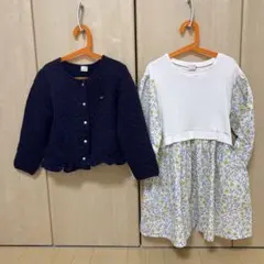 petit main カーディガンとワンピースセット 130