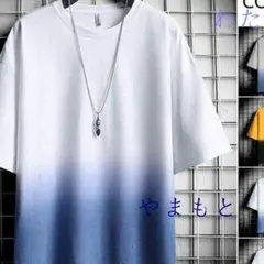 二枚セット Ｔシャツ メンズ 半袖 グラデーション 半袖Ｔシャツ 五分袖P28