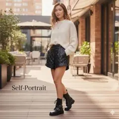 美品　セルフポートレイト キルティング フェイクレザー ショートパンツのサムネイル
