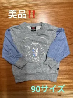 美品‼️BABYDOLL ミッキーマウス デニム切替トレーナー 90