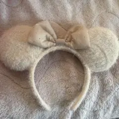 【新作】ディズニー　ミニー　ホワイト カチューシャ リボン 2025