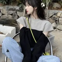 SHEIN肩出しニット