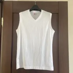 Hanes ホワイト Vネック アンダーシャツ L