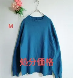 h130　グローバルワーク【M】ニット/プルオーバー/ボトルネック/ブルー系/冬