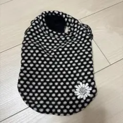 犬服 黒と白の水玉ニットスウェットXS
