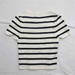 ZARA ボーダー半袖ニットトップス Mサイズ レディース