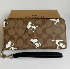 新品 COACH コーチ長財布 スヌーピー ウッドストック レディース