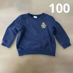 Combi mini キッズ トレーナー 100cm ネイビー エンブレム刺繍のサムネイル