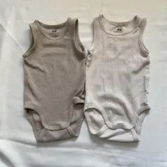 H&M オーガニックコットン ベビー肌着 6M 2枚セット ベージュ