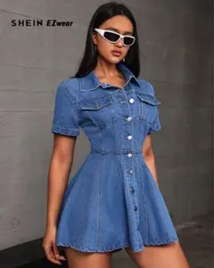 デニムワンピース ブルー Sサイズ