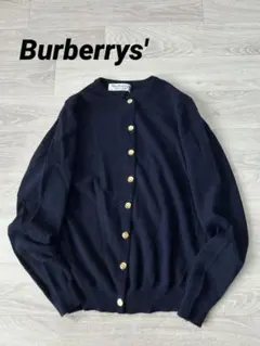 美品⭐️バーバリーズ　カーディガン　金ボタン　ホースロゴ　ノバチェック　カシミヤ混 美品⭐️バーバリーズ カーディガン 金ボタン ホースロゴ ノバ
