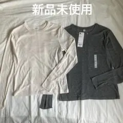 GU ソフトシアー クルーネックT グレー ナチュラル M