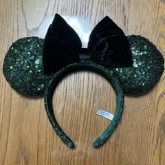 ディズニー　ハロウィン　2022 スパンコール　グリーン　カチューシャ　限定品