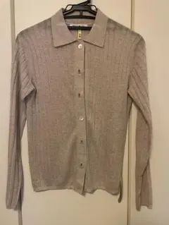 BEAUTY&YOUTH ベージュ リブ編み 長袖カーディガン