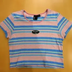 Roxy クロップドリブ 半袖Tシャツ