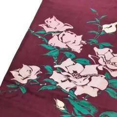 アンティーク帯 夏帯 名古屋帯 絽 薔薇の花模様 濃ピンク色 AO-3051