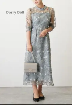 『Dorry Doll』　アンティーク刺繍　レースワンピース　L