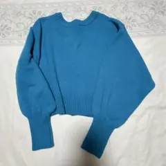 ロペピクニック　２ＷＡＹ　青色 ボタン付き ニットセーター 短丈　カーディガン