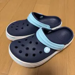 crocs ネイビー 水色 サンダル 10C-11