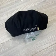 美品 黒 ベレー帽 サイズ54〜56cm 秋冬