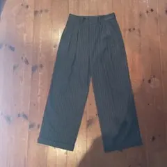 GUストライプ柄ワイドパンツ ダークグレー