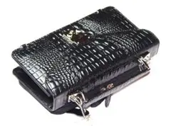 黒 新品未使用　クロコダイルセカンドバッグ ミニセカンドバッグ クラッチバッグ 大きめ長財布 ブラック 黒