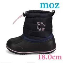 美品 ★ moz ★ モズ スノーブーツ キッズ 防水 ショートブーツ ネイビー