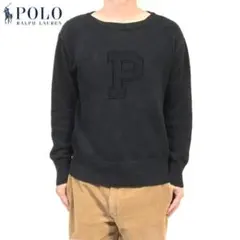 良品 正規 Ｍ ポロ ラルフローレン Ｐ刺繍 ボートネック コットン セーターのサムネイル