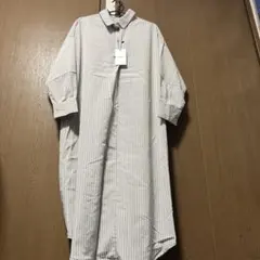 新品　zootie ストライプ柄 シャツワンピース 長袖のサムネイル