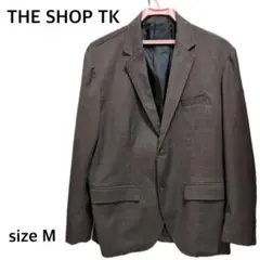 【大人気】THE SHOP TKメンズジャケット　Mサイズ　チェック　ブラウン