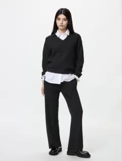 UNIQLO ウォッシャブルニットリブパンツ M