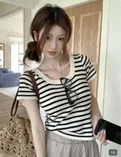 Dazzy ストライプ 半袖Tシャツ Mサイズのサムネイル
