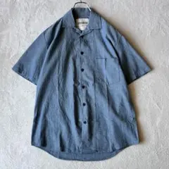 00s vintage】リネン×レーヨン キューバシャツ ギャバジャン 50s